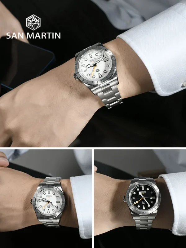 San Martin SN0054 GMT – O Relógio Automático Esportivo com Movimento NH34 - Cristal de Safira - Imagem 2