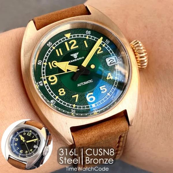 TANDORIO Bronze/Aço Flieger - Estilo e Robustez para Aventureiros! - Imagem 2
